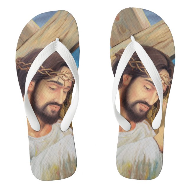 Christian Faith Jesus Christ Flip Flops (Footbed)