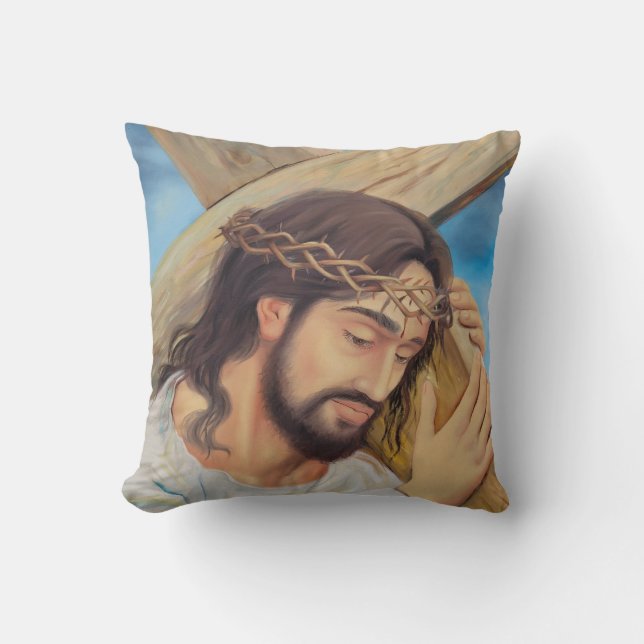 Christian Faith Jesus Christ Throw Pillow (Front)