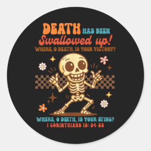 Christian Faith Jesus God Lover Death Has Been Swa Classic Round Sticker