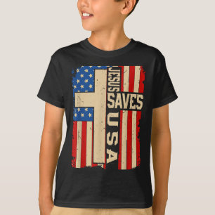 Christian Faith Jesus Save Usa Patriotic American  T-Shirt