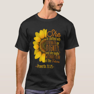 Christian Faith Love Sunflower Scripture Religious T-Shirt