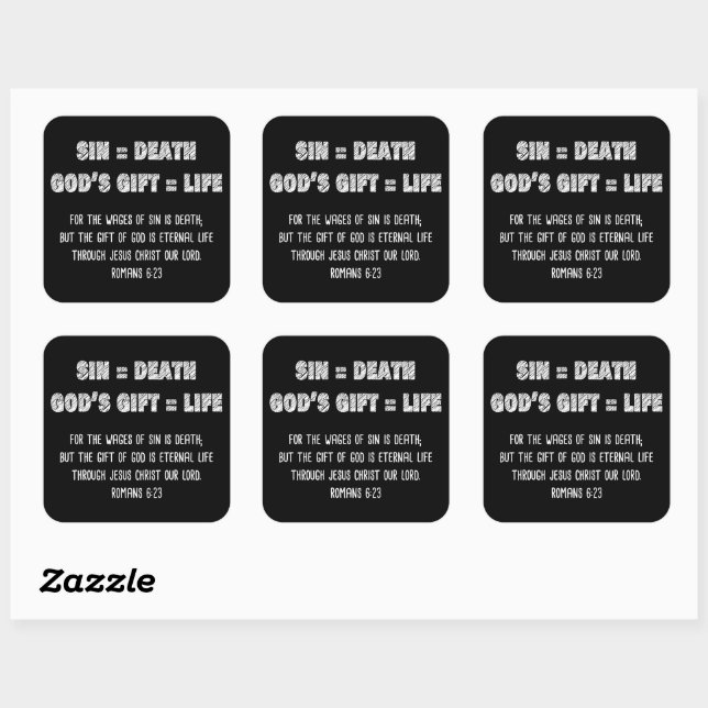 Christian Faith Math Equation: Salvation Gospel Square Sticker (Sheet)
