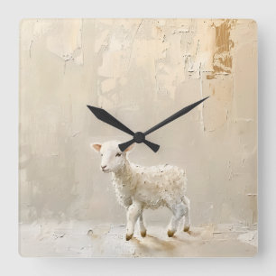 Christian Faith Nursery Wall Decor Square Wall Clock