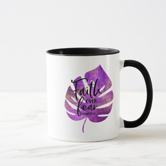 Christian Faith Purple & Gold Coffee Mug (Right)