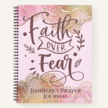 Christian Faith Quote Modern Ink Glitter Name Pink