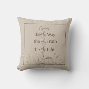 Christian Faith Throw Pillow John 14:6