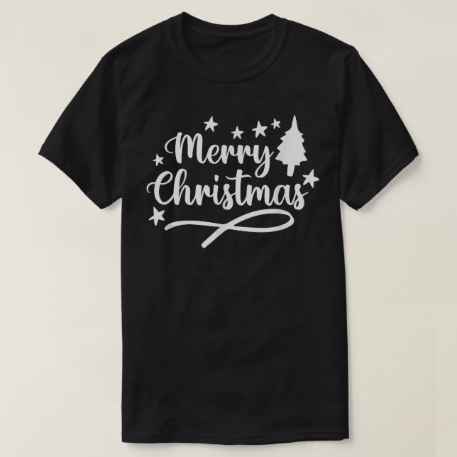 Christian Faith Xmas Tree Blessed Holidays Merry C T-Shirt (Design Front)