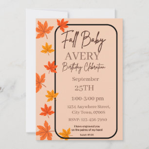 Christian Fall Baby Birthday Invitation