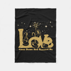 Christian Family Christmas Nativity Scene Gold T S Fleece Blanket