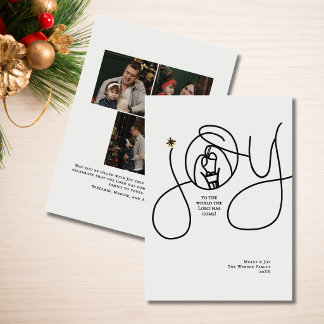 Christian Family Elegant Religious Nativity Photo Holiday Card