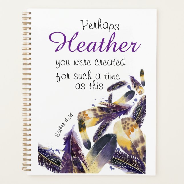 Christian Feather Esther Bible Verse Faith 2021 Planner (Front)