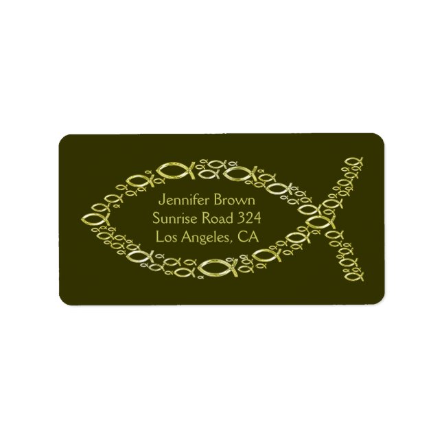 Christian Fish Address Label (Front)
