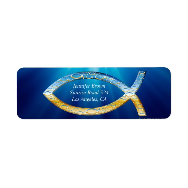 Christian Fish Address Label (Front)