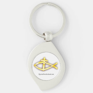 Christian Fish Cross Symbol Keychain