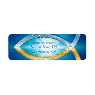 Christian Fish Étiquette de adresse