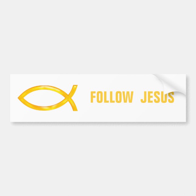 Christian Fish | Follow Jesus Bumper Sticker (Front)