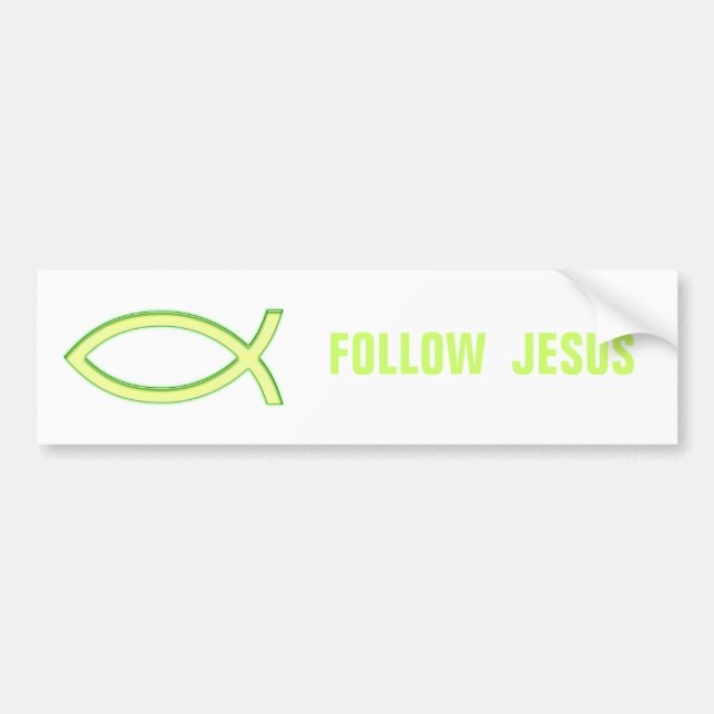 Christian Fish | Follow Jesus Bumper Sticker (Front)