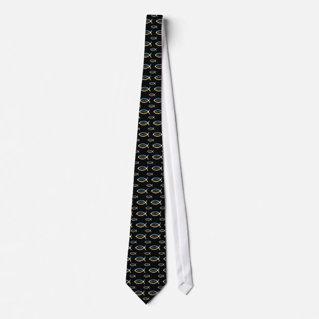 Christian Fish: Ichthys - Black Tie (Front)