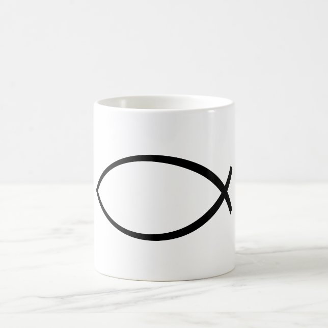 Christian Fish (Ichthys) Symbol Coffee Mug (Center)