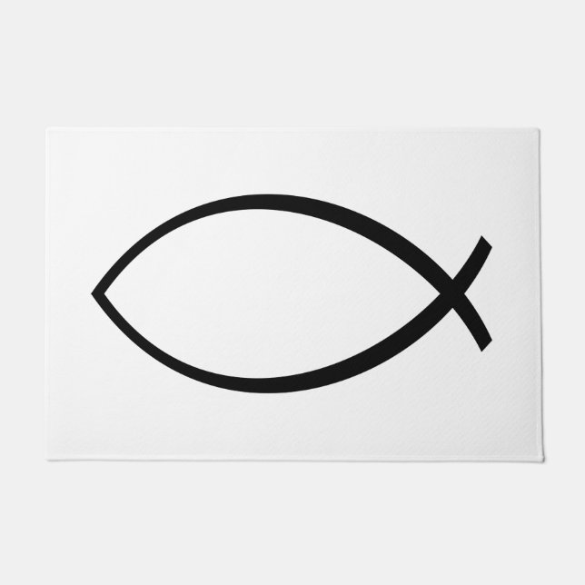 Christian Fish (Ichthys) Symbol Doormat (Front)