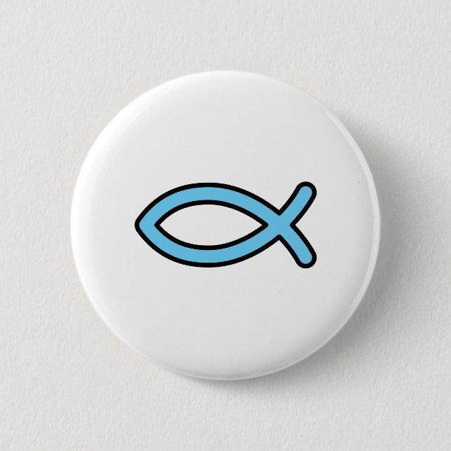 Christian Fish Symbol 2 Inch Round Button (Front)