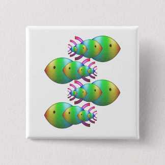 Christian Fish Symbol Families 2 Inch Square Button