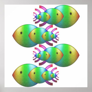 Christian Fish Symbol Families Poster