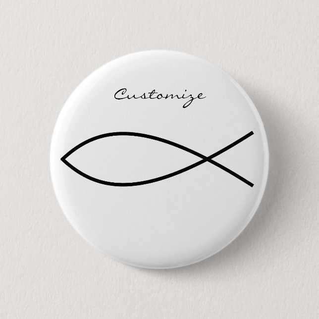 Christian Fish Symbol Ichthys Thunder_Cove 2 Inch Round Button (Front)