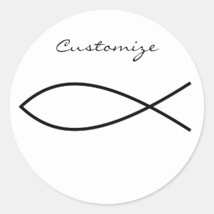 Christian Fish Symbol Ichthys Thunder_Cove Classic Round Sticker