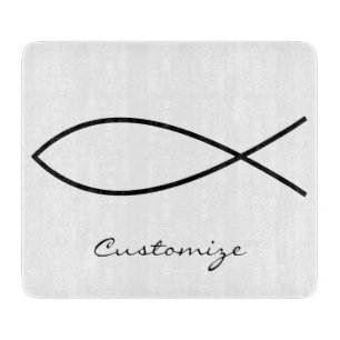 Christian Fish Symbol Ichthys Thunder_Cove Cutting Board