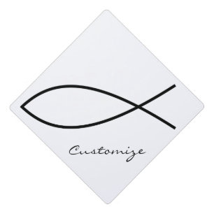 Christian Fish Symbol Ichthys Thunder_Cove Graduation Cap Topper