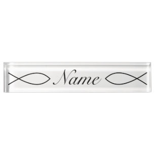 Christian Fish Symbol Ichthys Thunder_Cove Nameplate
