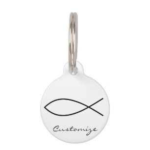Christian Fish Symbol Ichthys Thunder_Cove Pet Tag
