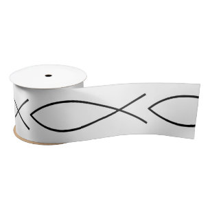 Christian Fish Symbol Ichthys Thunder_Cove Satin Ribbon