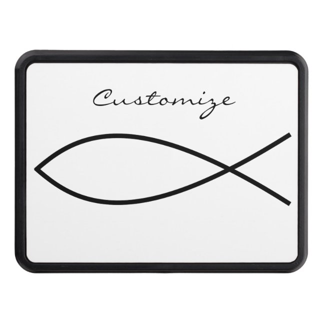 Christian Fish Symbol Ichthys Thunder_Cove Trailer Hitch Cover (Front)