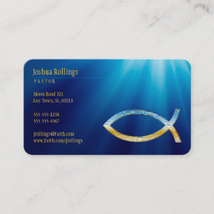 Christian Fish Symbol   Inspirational Business Card
