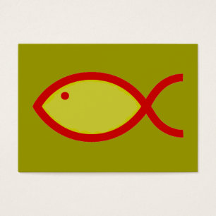Christian Fish Symbol - LOUD! Gold and Red