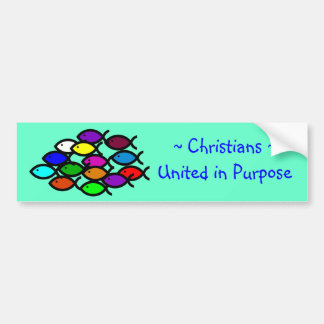 Christian Fish Symbols - Rainbow School - Bumper Sticker