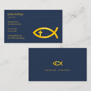 Christian Fish with Cross   Inspirational Business Card