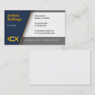 Christian Fish with Cross   Inspirational Business Card