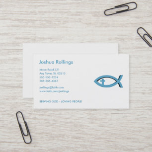 Christian Fish with Cross    Share your Faith Business Card