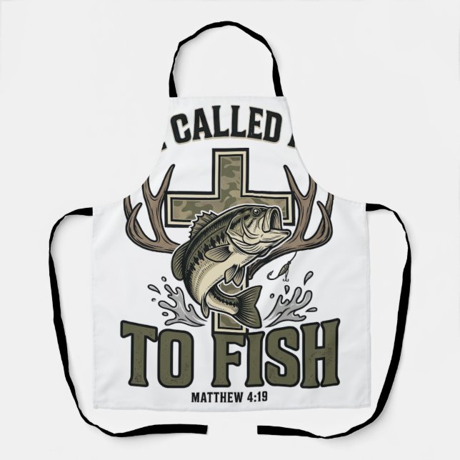 Christian Fishing Design He Called Me to Fish Apron (Front)
