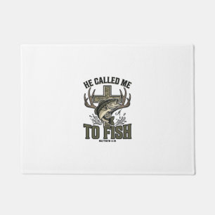 Christian Fishing Design He Called Me to Fish Doormat