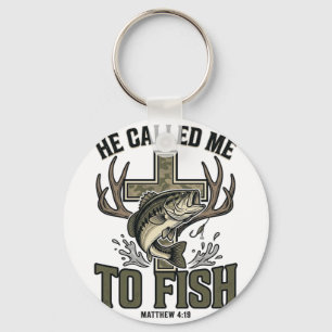 Christian Fishing Design He Called Me to Fish Keychain