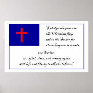 Christian Fkag and Pledge to the Christian Flag Poster