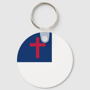 Christian flag Button Keychain
