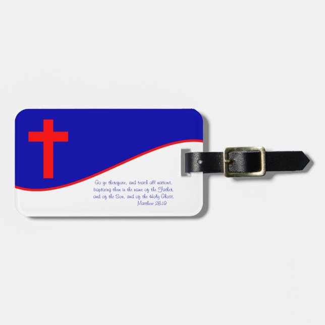 Christian Flag Inspired Luggage Tag (Front Horizontal)