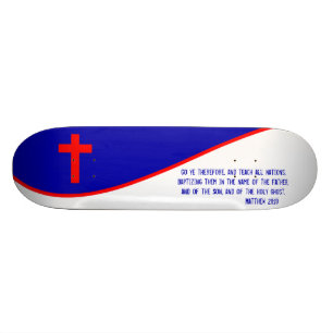 Christian Flag Inspired Skateboard