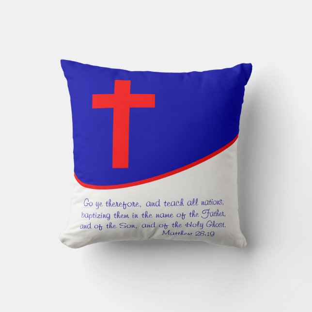 Christian Flag Inspired Throw Pillow (Front)