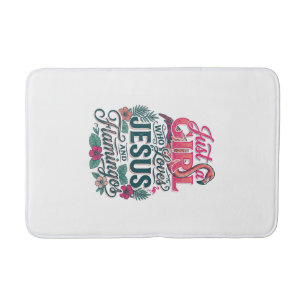Christian Flamingo Girl Vintage Bath Mat